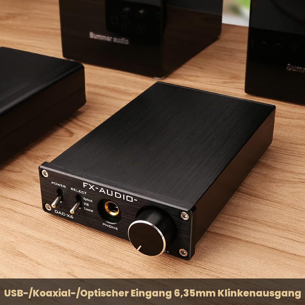 KGUSS FX-Audio DAC-X6 Mini HiFi 2.0 Digitaler Audio-Decoder DAC-Eingang USB/Koaxial/Optischer Ausgan