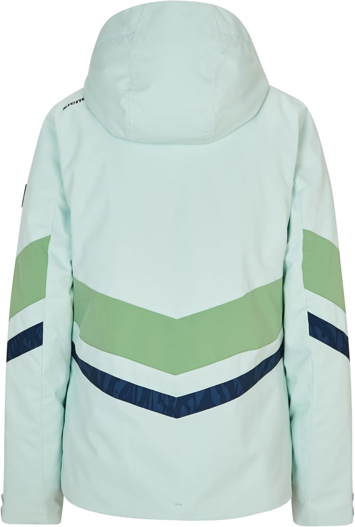 Ziener Damen Telia Ski-Jacke/Winter-Jacke | warm, atmungsaktiv, wasserdicht (1er Pack) 36 Ice Stru,