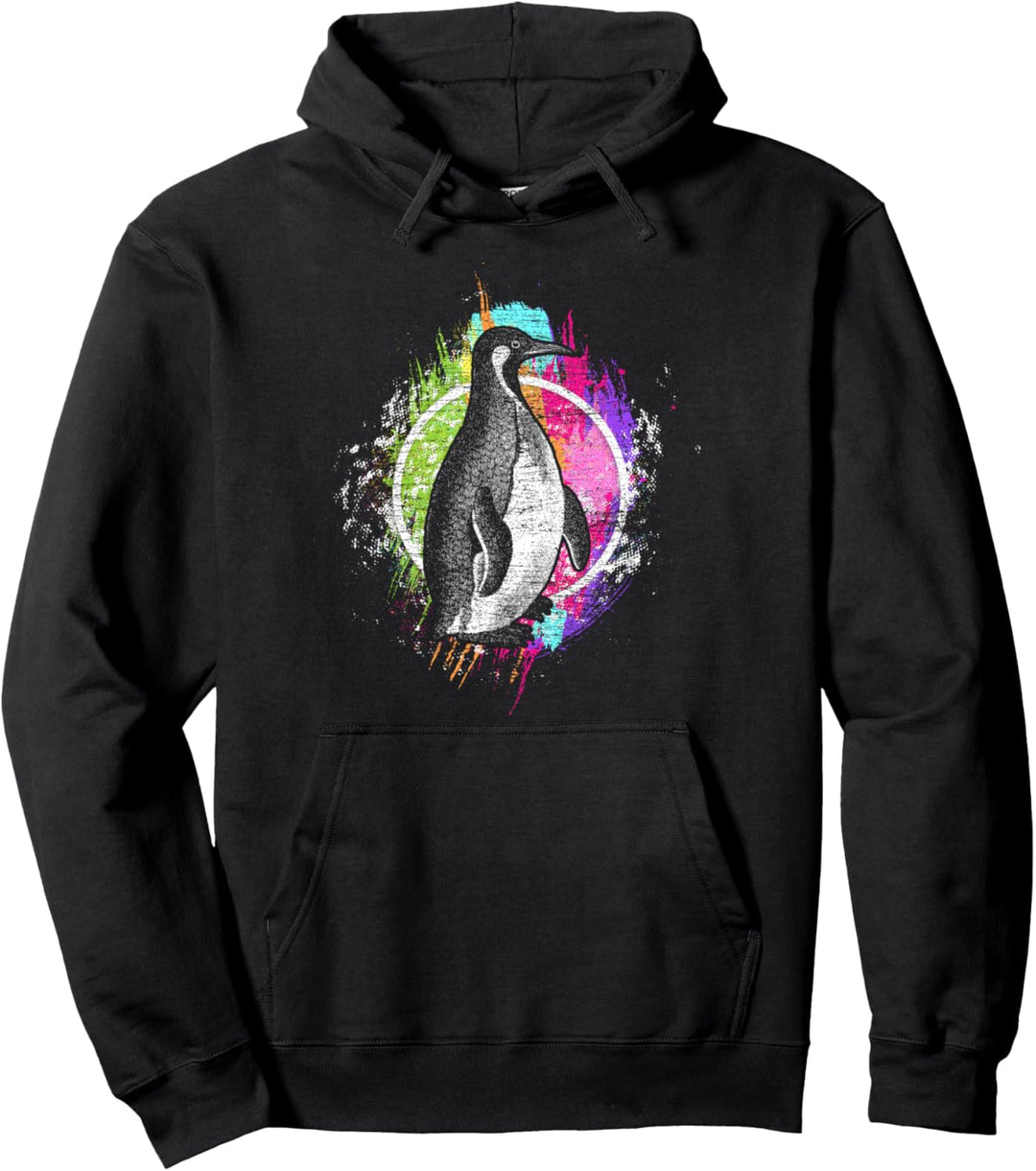 Farbenfroher Pinguin Pullover Hoodie