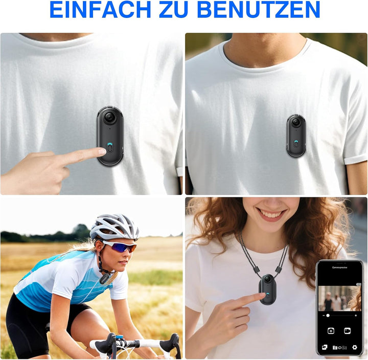 Daumen Action Cam, Motorrad Mini WiFi Kamera HD 1080P Body Kamera, Magnetische Sporthelmkamera mit 3