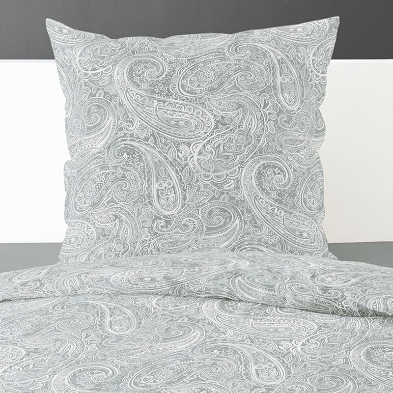 Bierbaum Bettwäsche Mako-Satin Silber Grösse 155x220 cm (80x80 cm)
