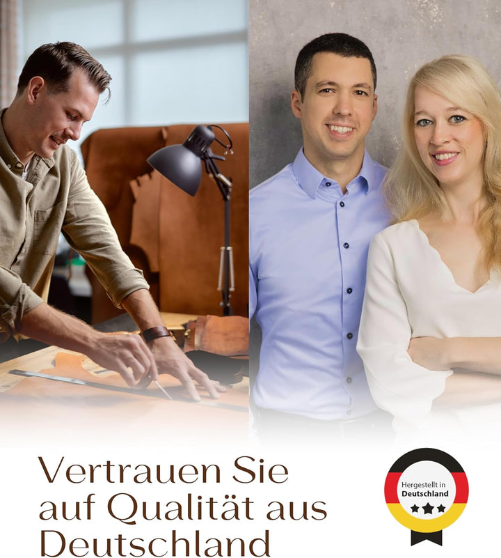 Lederfabrik Garnier® Untersetzer Gläser rund 6er-Set - rutschfest & Abwaschbar - Perfekter Tischschu