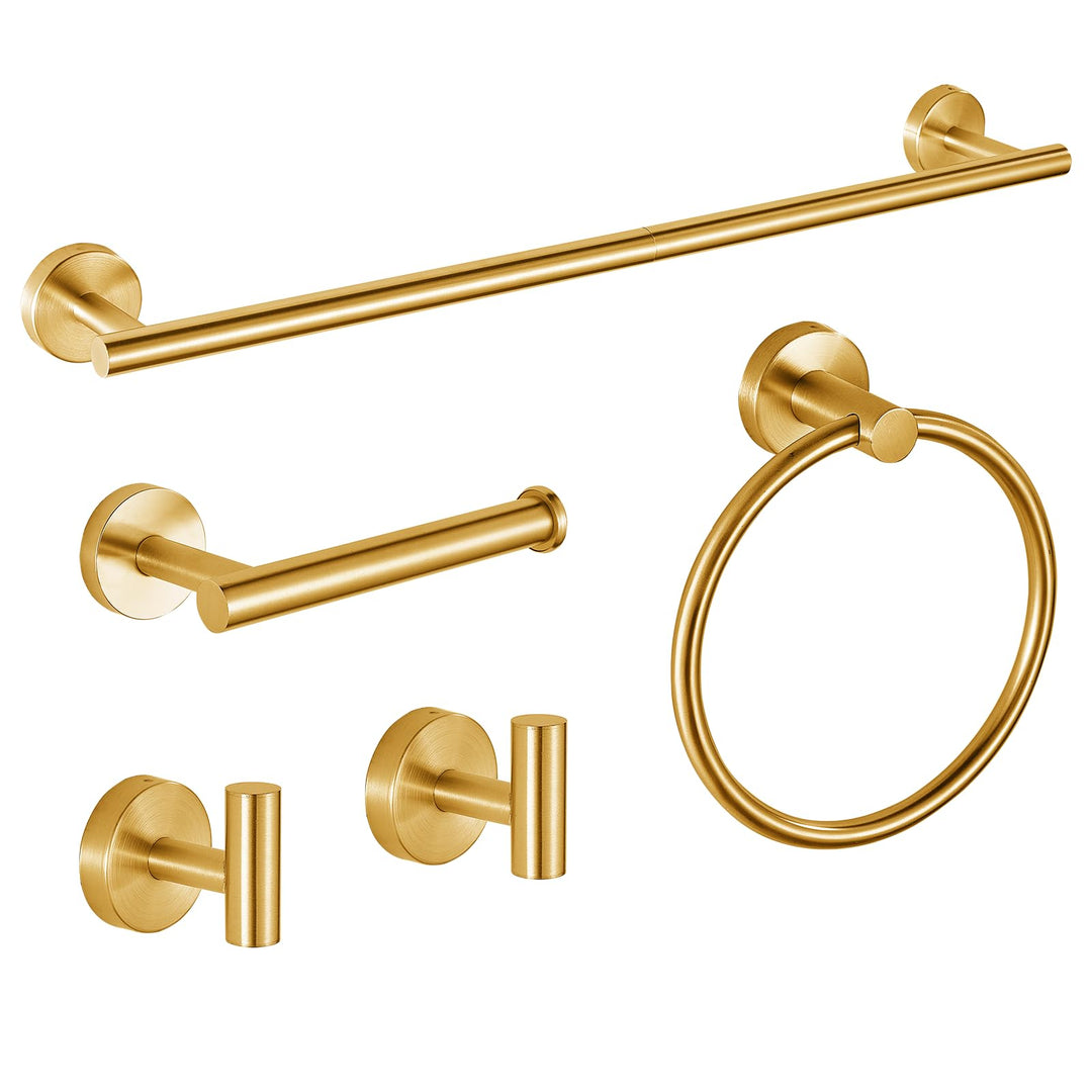 Gold Badezimmer Hardware Set, SUS304 Edelstahl 60 cm Handtuchstange, Toilettenpapierhalter, Handtuch