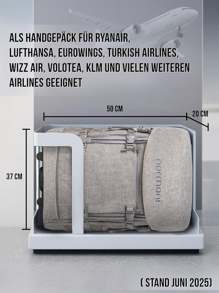 normani Backpacker Reisetaschen-Rucksack Reiserucksack mit Trolleyfunktion mit Frontloader und Handg
