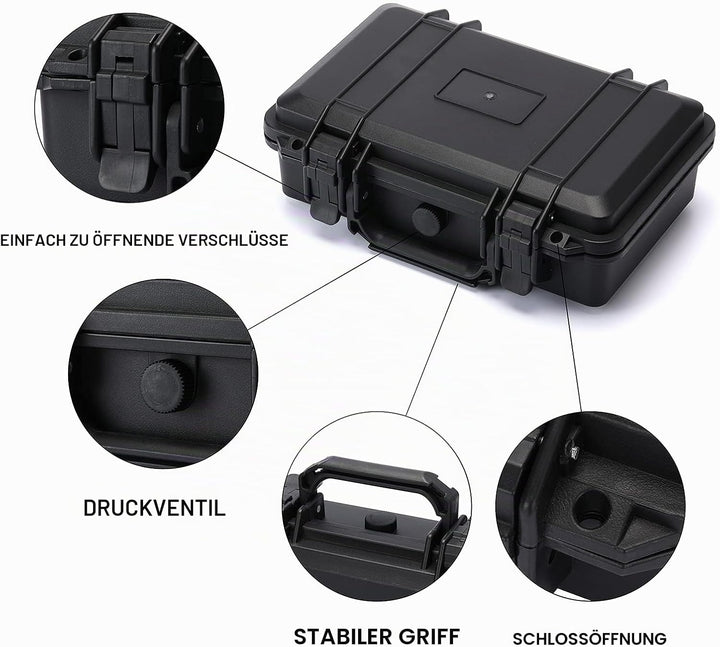 CASOMAN 11.5-Inch Water-proof &amp; Explosion-Proof Box, with Cush- Proof Sponge, IP67 Water Proof Grade