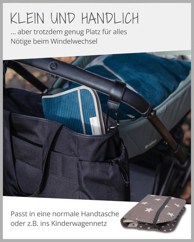 ULLENBOOM ® Windeltasche für unterwegs (Made in EU) - Wickeltasche für bis zu 3 Windeln, Feuchttüche