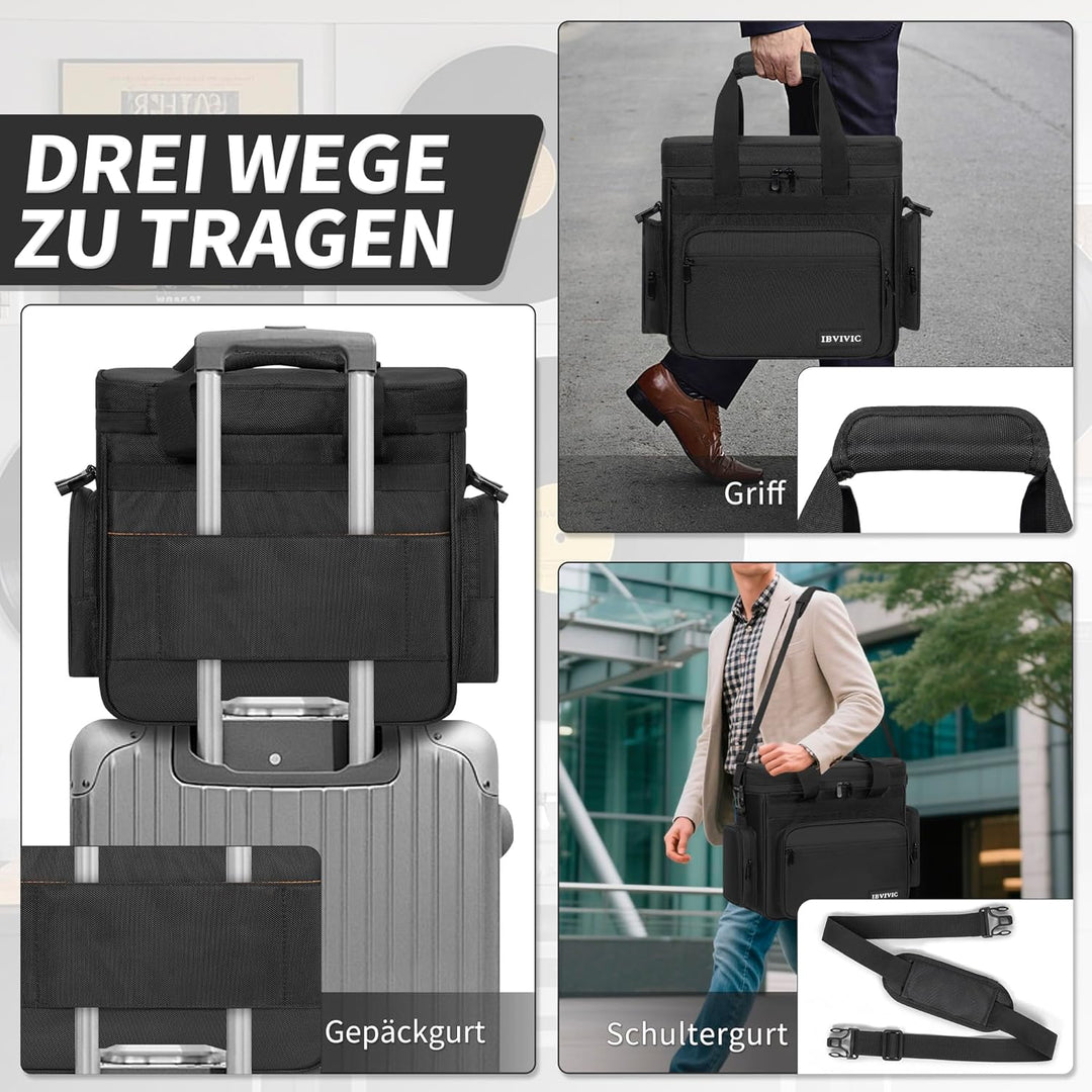 OUUTMEE Vinyl Tragetasche für Schallplatten,Wasserfeste Aufbewahrungstasche für Schallplatten für 7/