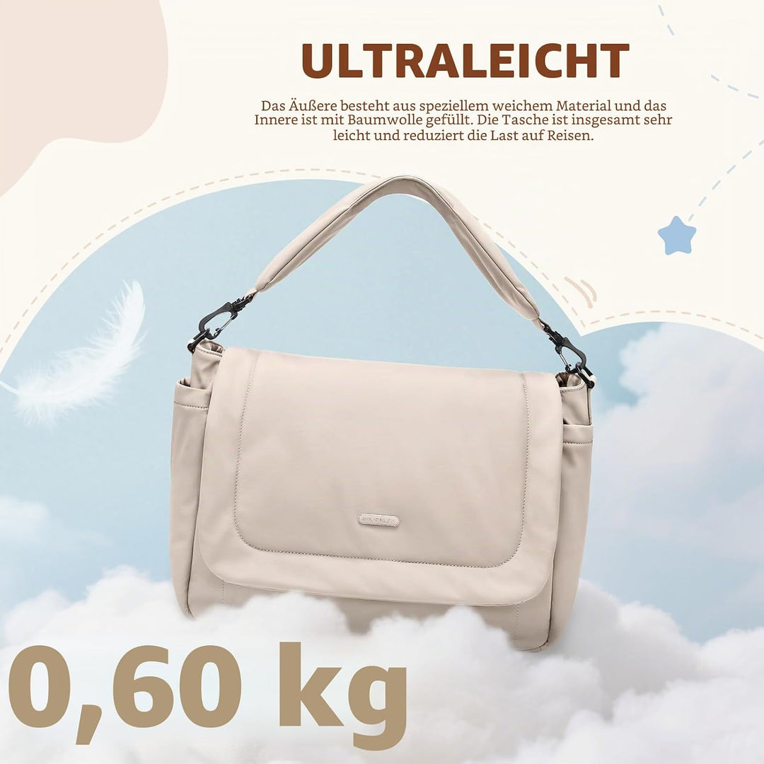 22L Puffer Wickeltasche Tragetasche, grosse Kapazität Baby Wickeltasche Reisetaschen Umhängetasche K