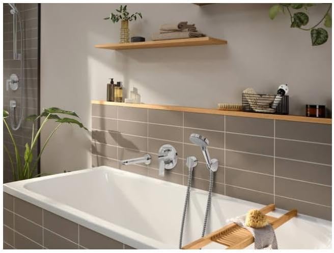hansgrohe Wannenarmatur Rebris E, Unterputz Badarmatur für 2 Funktionen, Chrom Chrom Wanne, Chrom Wa