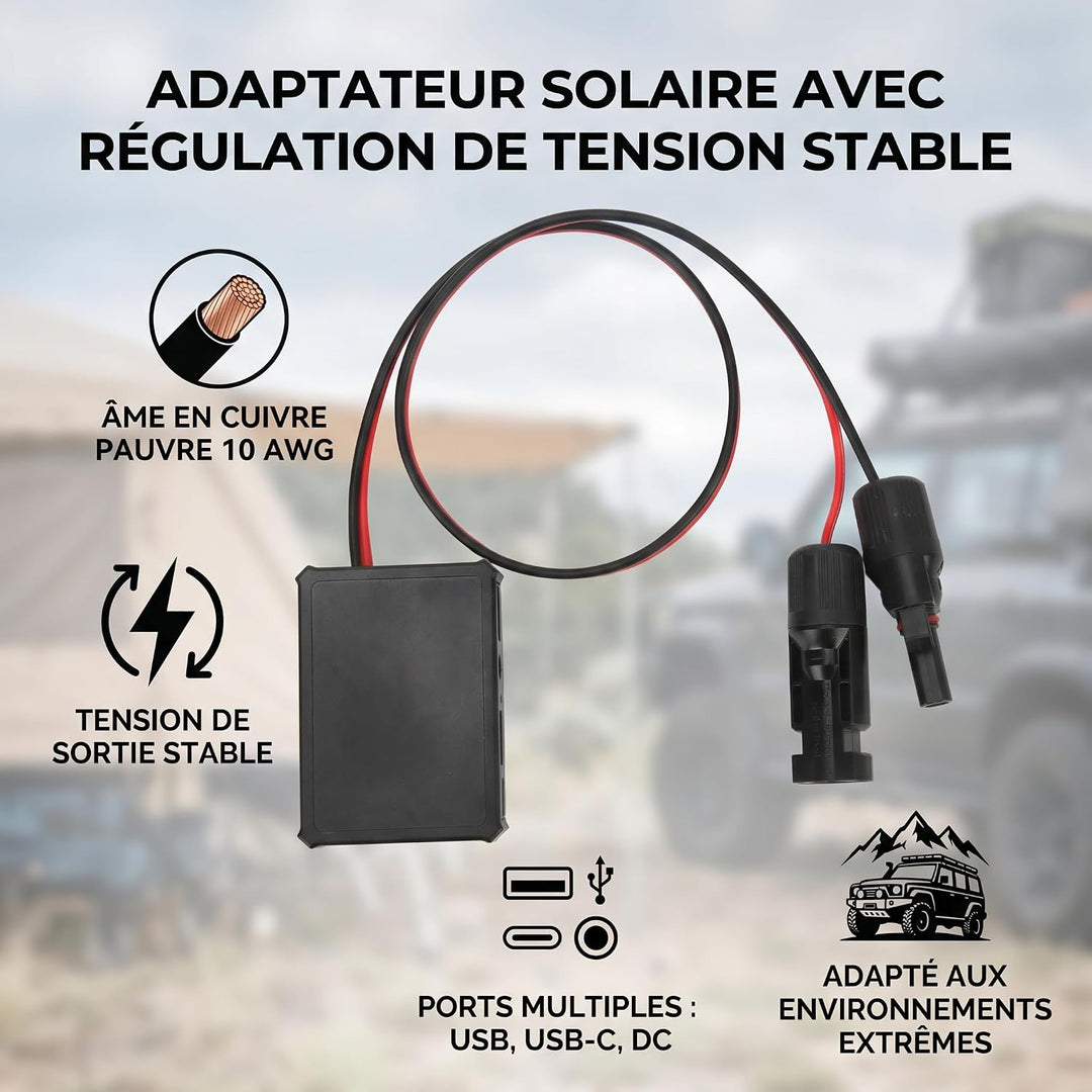 Konverter Solarpanel USB-Spannungsstabilisator Netzteil Regler-Ladegerät mit 1 TYP C 1 DC 2 USB-Schn