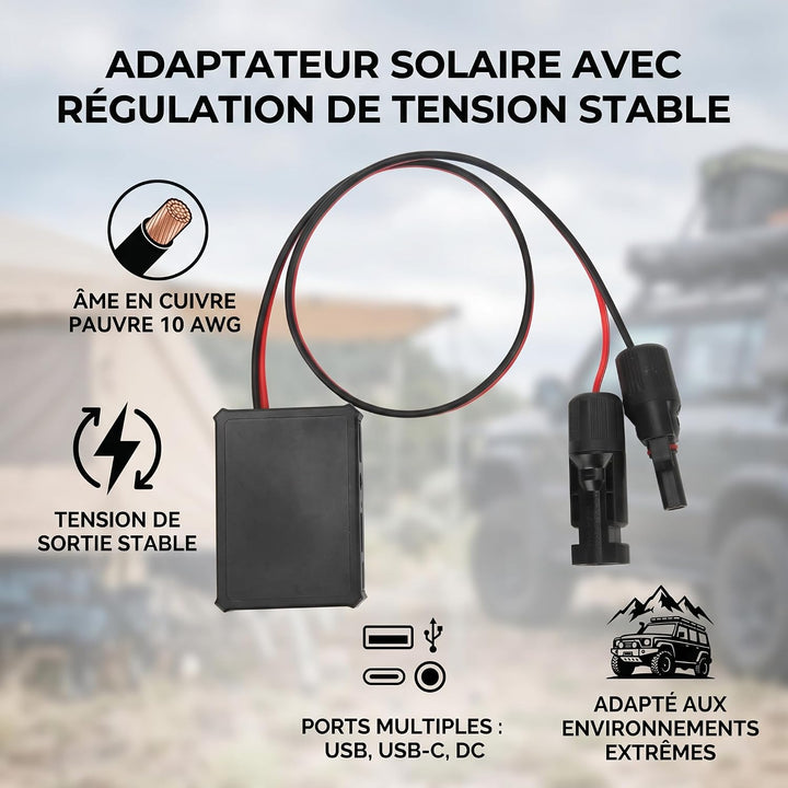 Konverter Solarpanel USB-Spannungsstabilisator Netzteil Regler-Ladegerät mit 1 TYP C 1 DC 2 USB-Schn