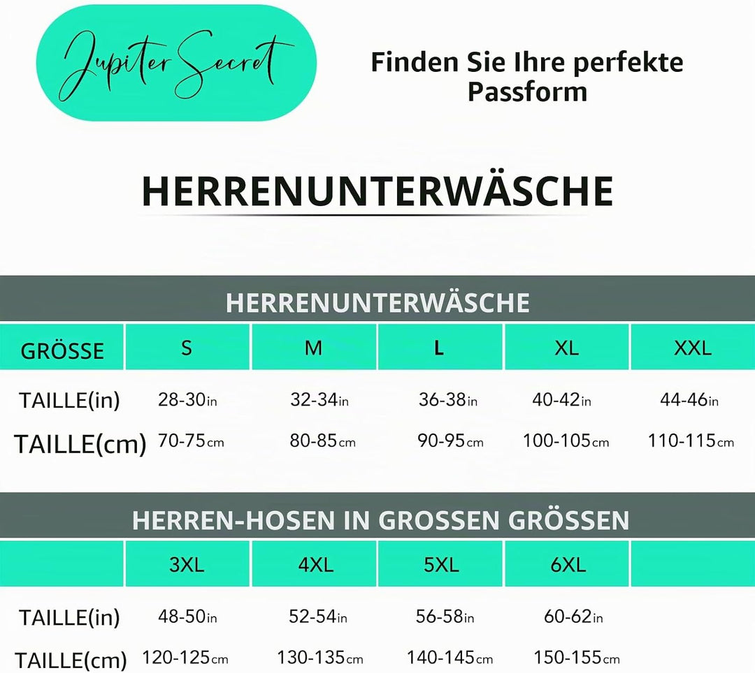JupiterSecret Herren Boxershorts Baumwolle Unterhosen Männer 6er und 10er Pack Grosse Amerikanische