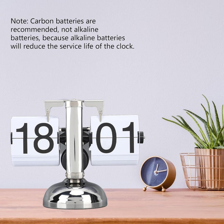 HERCHR Automatische Flip Deskuhr Mechanische Retro, Digitale Flip -Down -Uhr Grosse Zahlenbatterie b