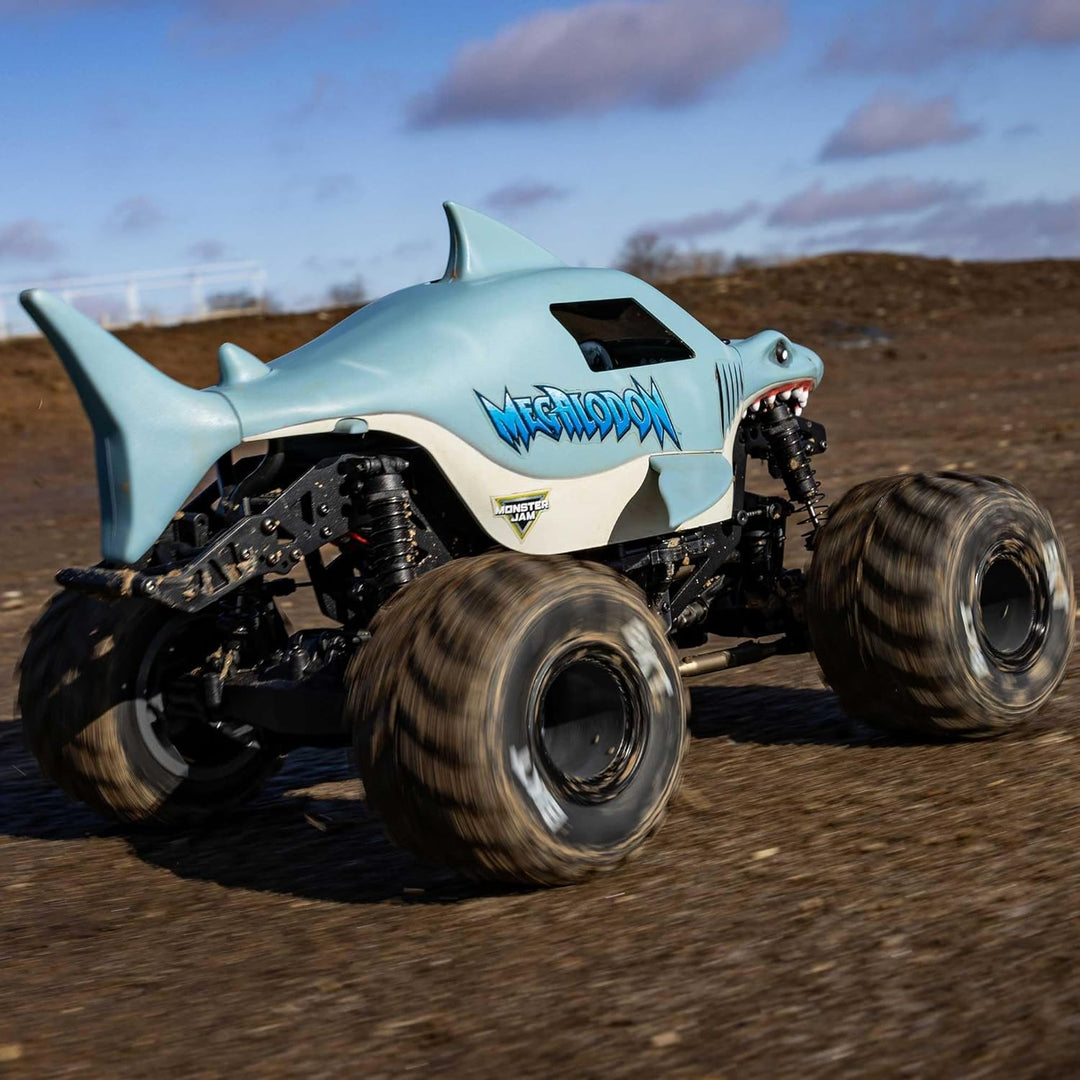 LOSI 1:8 Mini LMT Megalodon Monster Jam Truck 2S 4x4 Ready to Run Bürstenmotor, inkl Akku und Ladege