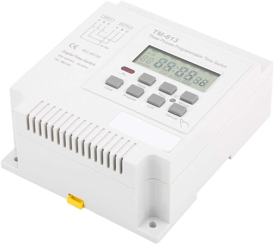 Timer-Schalter, 380 V Dreiphasen-Digital-Timer-Schalter Programmierbarer Zeitrelais-Schalter Wöchent