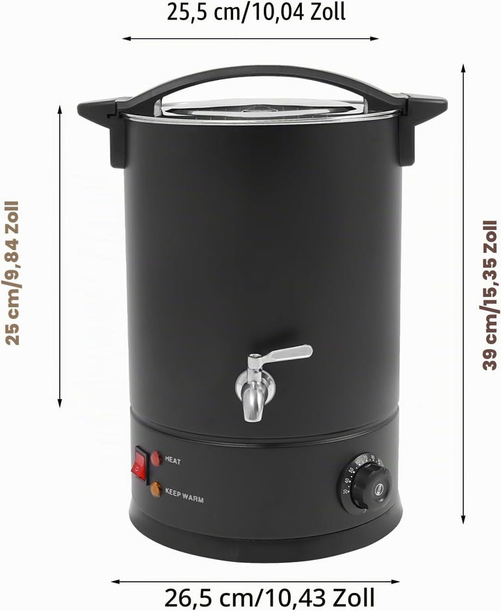 Cutycaty Wachsschmelzer für Kerzen 8L/10L/12L/15L Wachsschmelzgerät für Kerzenherstellung 1800W Elek