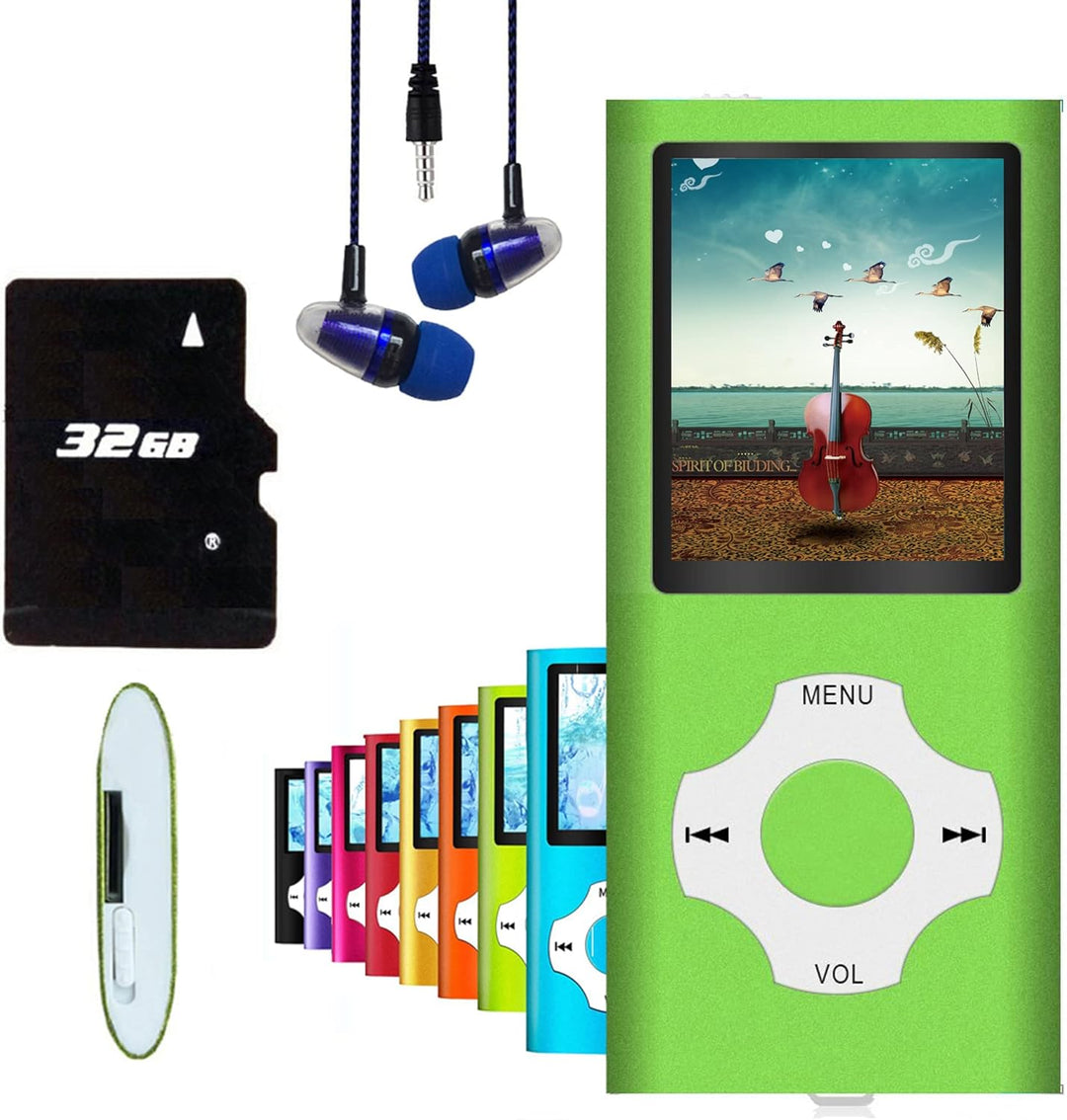 Hotechs MP3-Player/MP4-Player, MP3-Player mit 32 GB Speicherkarte, schlankes Design, digitales LCD-D