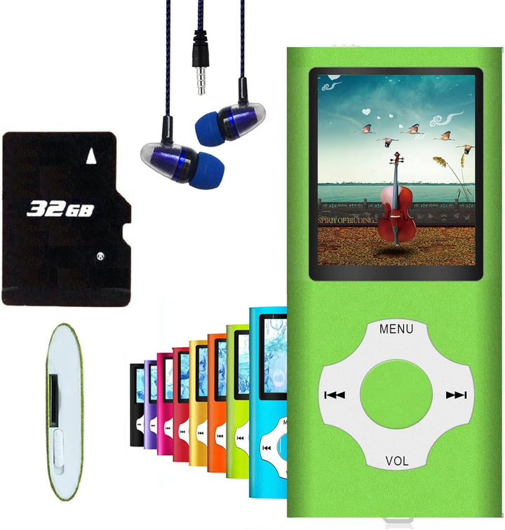 Hotechs MP3-Player/MP4-Player, MP3-Player mit 32 GB Speicherkarte, schlankes Design, digitales LCD-D