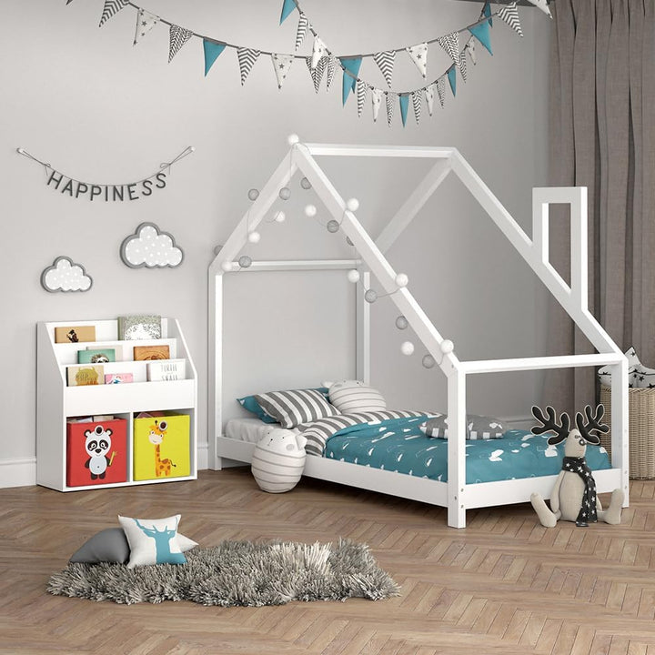 Vicco Kinderregal Luigi, Weiss, 72 x 79 cm mit 2 Faltboxen Opt.2 Weiss 72x79 mit Faltboxen Elefant/T