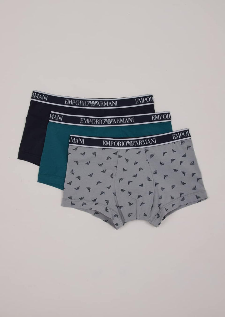 Emporio Armani Herren Men's 3 Pack Core Logoband Trunk Trunks (3er Pack) M Marin/Pr.monum/Medit, M M