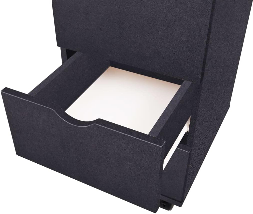 vidaXL Schubladenelement Rollen 33x45x60cm Schwarz Rollcontainer Büroschrank, Schwarz