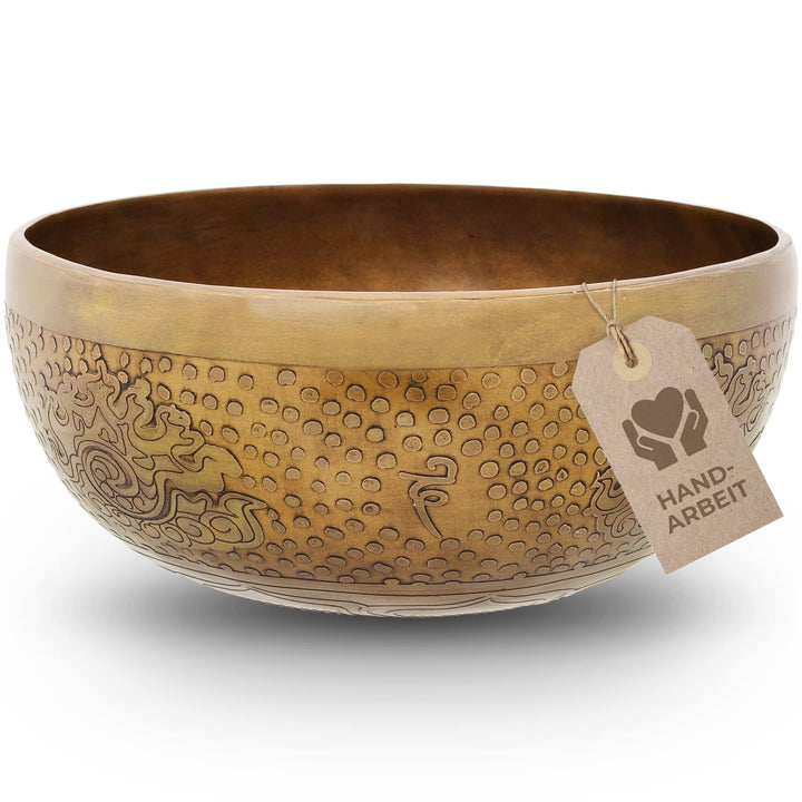 Tibetische Klangschale Blume des Lebens für Yoga, Meditation und Entspannung, Ø 20 cm, 1.100 Gramm,