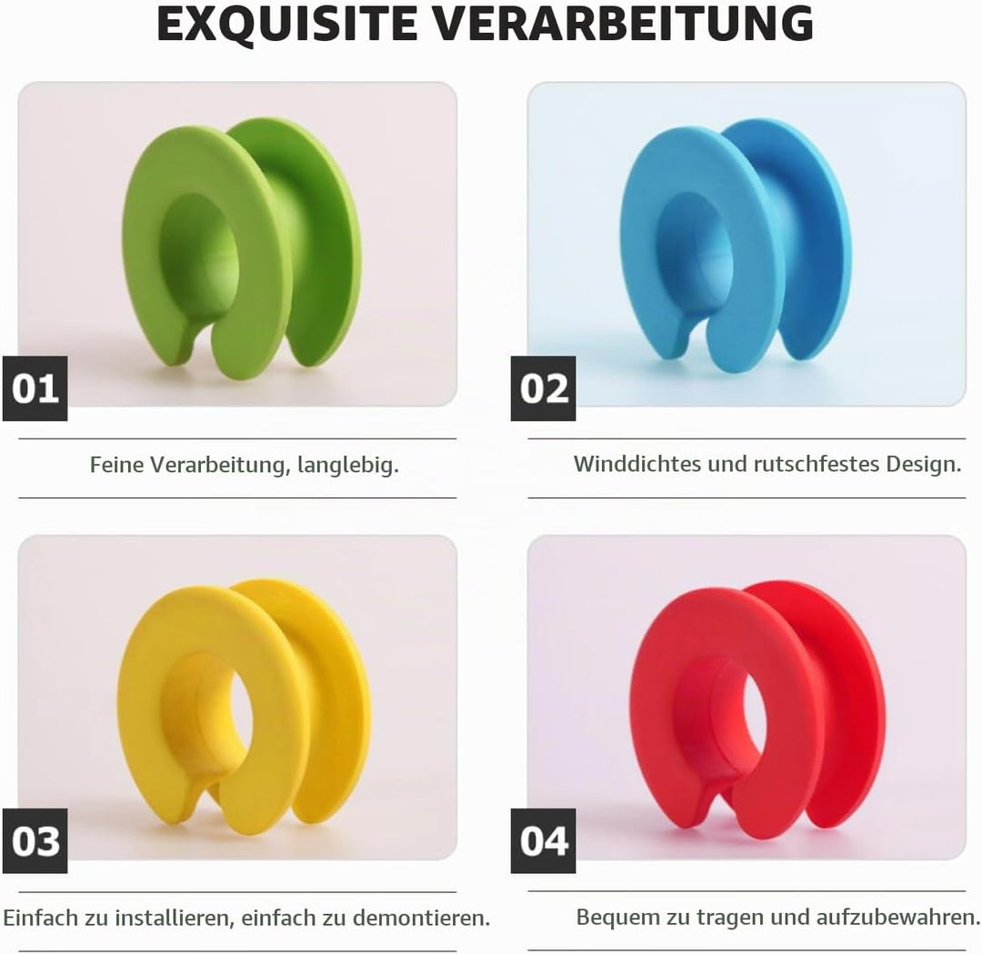 12 Stück Gummierte Kleiderbügel Stopper aus Wetterfestem Silikon Winddichte Wäschetrockenschnalle fü