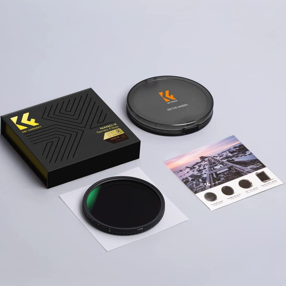 K&F Concept Nano-X ND Filter 77mm Variabler Graufilter ND2-32 (1-5 Stop) Neutral Graufilter, 77mm