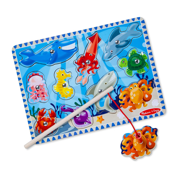 Melissa &amp; Doug - Angelspiel für Kinder ab 3 Jahre, Fische Angeln Spiel, Motorikspielzeug magnetische