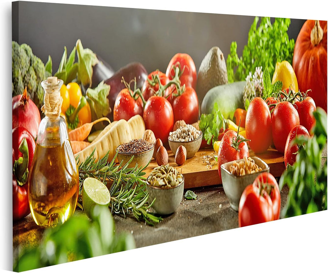 islandburner Bild auf Leinwand Lebensmittel Sortiert küchenbilder Auberginen Karotten Gemüse Bilder