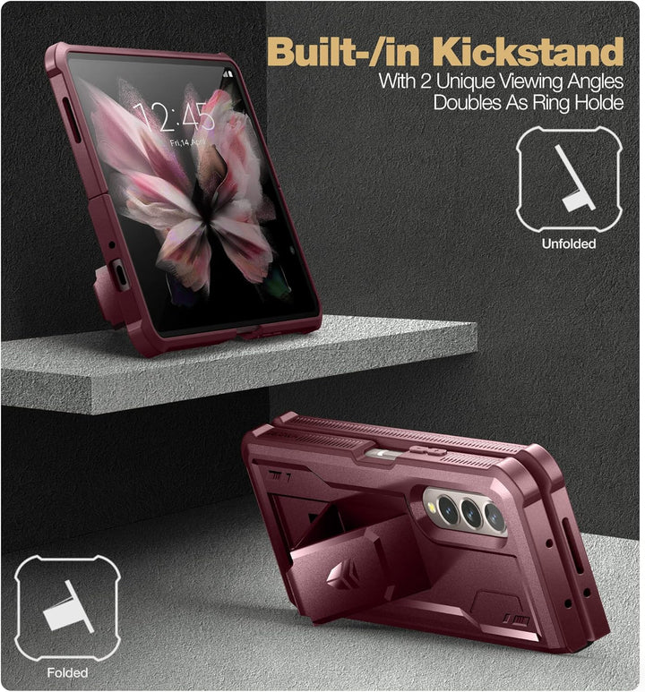 Dexnor für Samsung Galaxy Z Fold 3 5G (2021) Hülle, Full-Body Dual Layer Rugged Case mit eingebautem