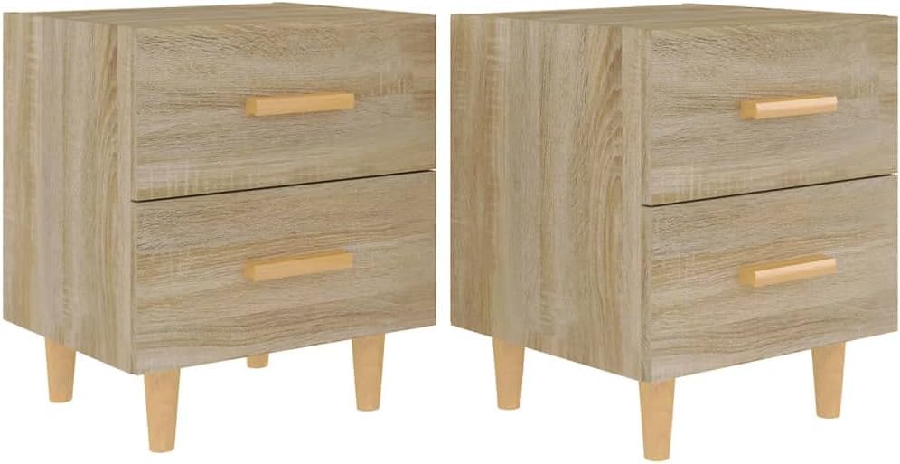 homiuse 44x40x47,5 cm 2 STK Nachttisch NachtkäStchen Sonoma-Eiche NachtischschräNke Mini Kommode Nac