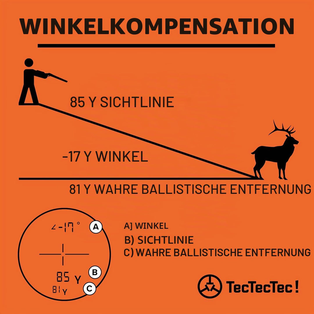 Laser Jagd Entfernungsmesser TecTecTec ProWild S 490 m | Neigungskompensation | Vibration | 6-fache