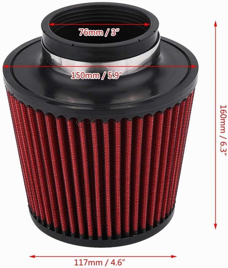 Universal Auto Luftfilter High Flow Einlass Lufteinlass Rundkegel Luftfilter Reiniger Clamp-On Motor