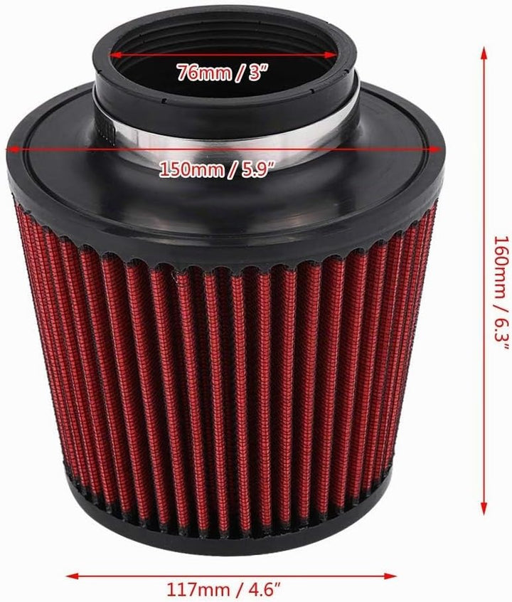 Universal Auto Luftfilter High Flow Einlass Lufteinlass Rundkegel Luftfilter Reiniger Clamp-On Motor