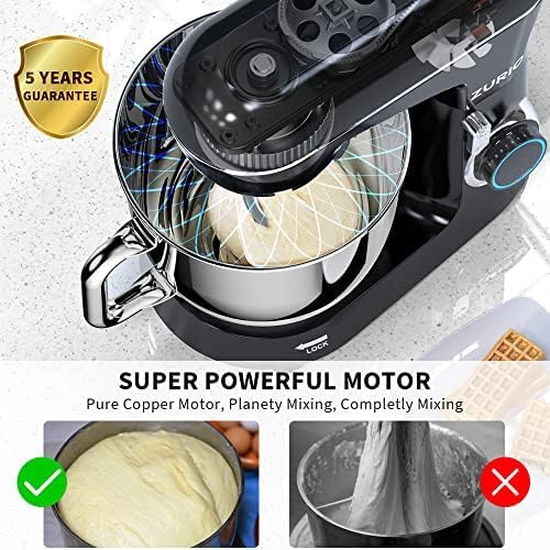 Küchenmaschine Rührmaschine 1300W Zurio 5.5L Knetmaschine Rührmaschine 10-Gang-Roboter-Knetmaschine