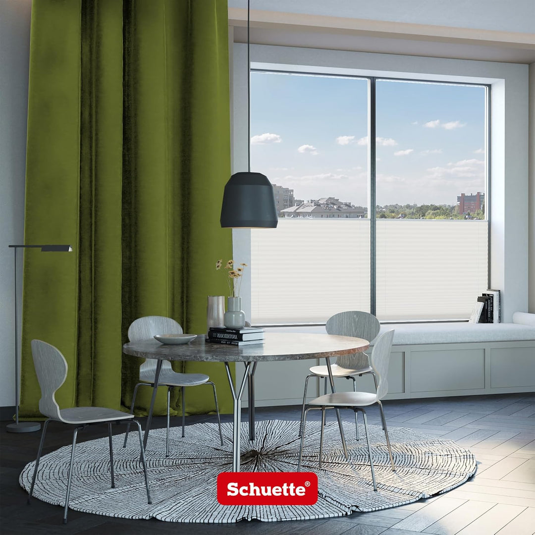 Schuette® Verdunkelungs-Vorhang Gardine mit Ösen ● Millenium Velvet: Olives Garden (Grün) ● 135x290c