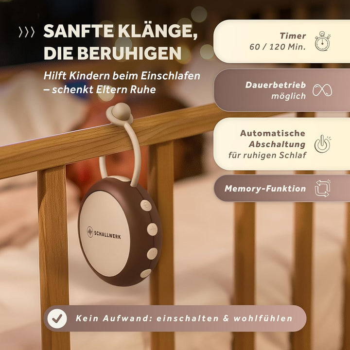 Schallwerk® White Noise Machine Baby – Einschlafhilfe für Babys & Erwachsene mit weissem Rauschen, N