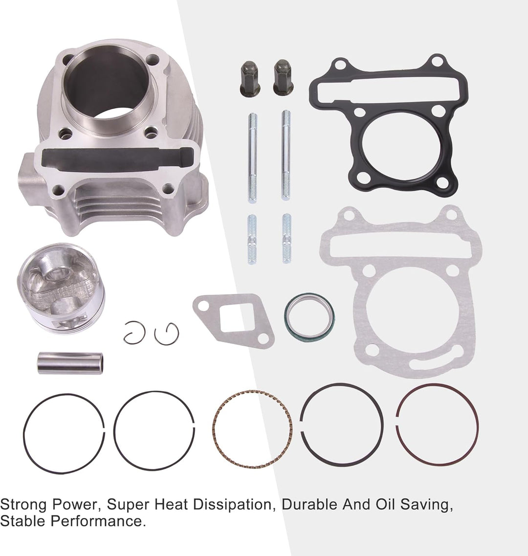 GOOFIT Leistung Big Bore Zylinder Kit GY6 80cc 47mm Ersatz für 139QMB ATV Roller Moped Go Kart