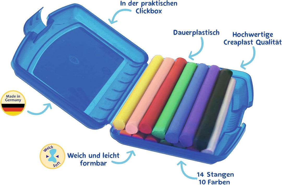 Pelikan 2056080 198/9R Modelliermassen Kinderknete Creaplast, 300g, rot (3er Pack blau)