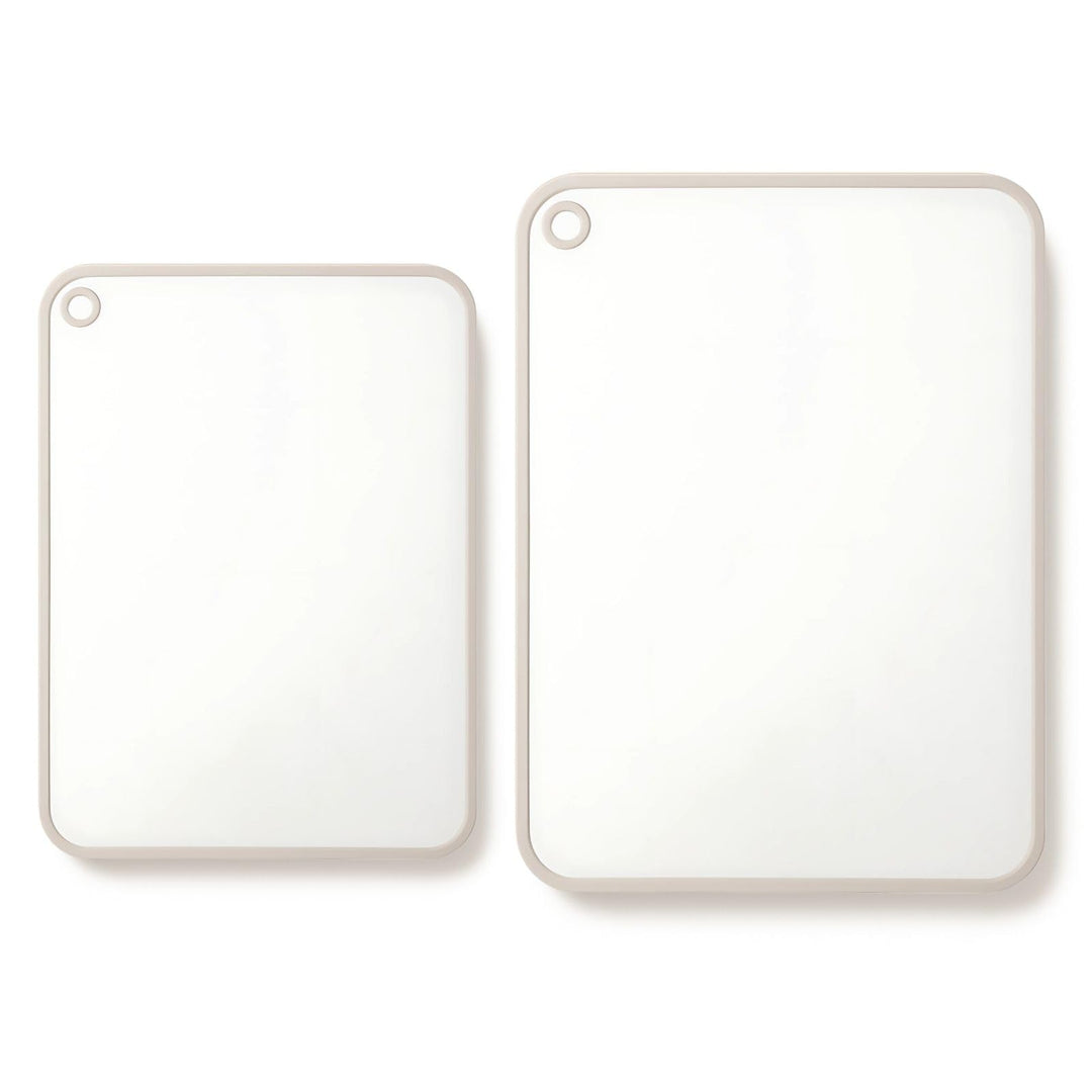CLOVE Cremeweiss Schneidebrett Kunststoff Gross 40x30cm Klein 34x24 1cm Dicke | 2er-Set HDPP BPA-Fre