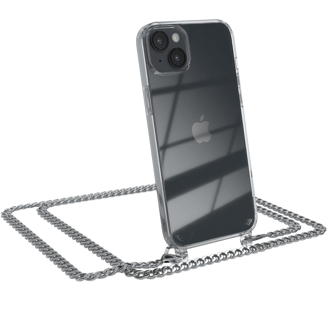 EAZY CASE Handykette kompatibel mit iPhone 14 Plus Handyhülle mit Metall Umhängeband und Ersatz Kord