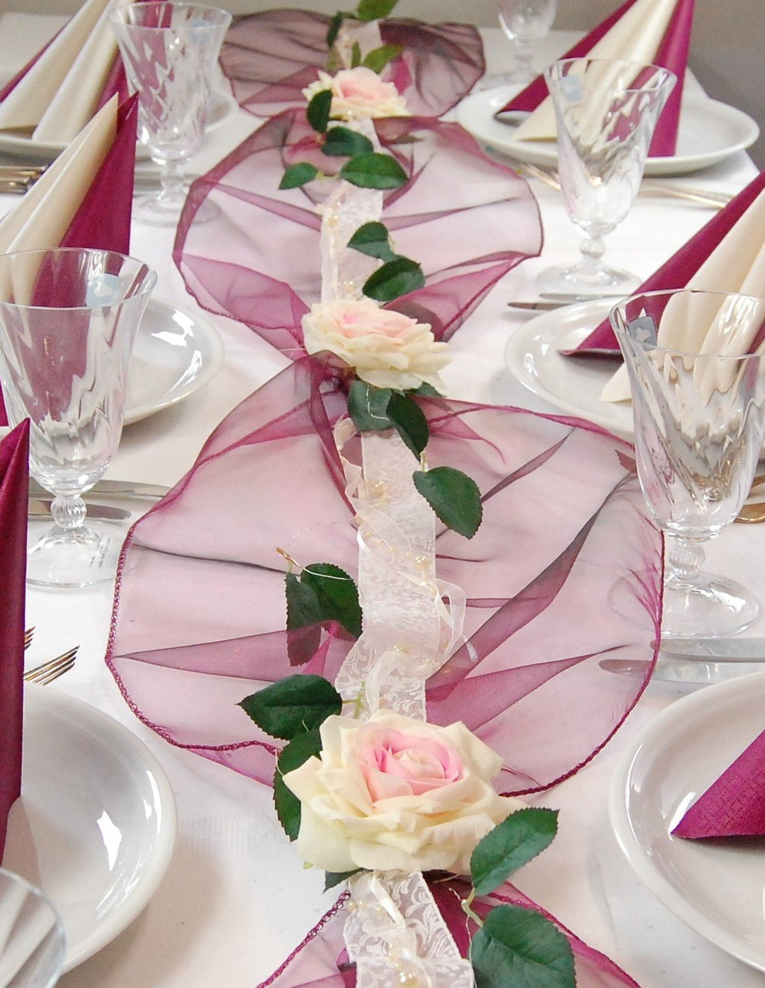 Fibula [Style] ® Komplettset"Flair violet" Grösse M Tischdekoration für Hochzeit/Taufe/Geburtstag/Ko