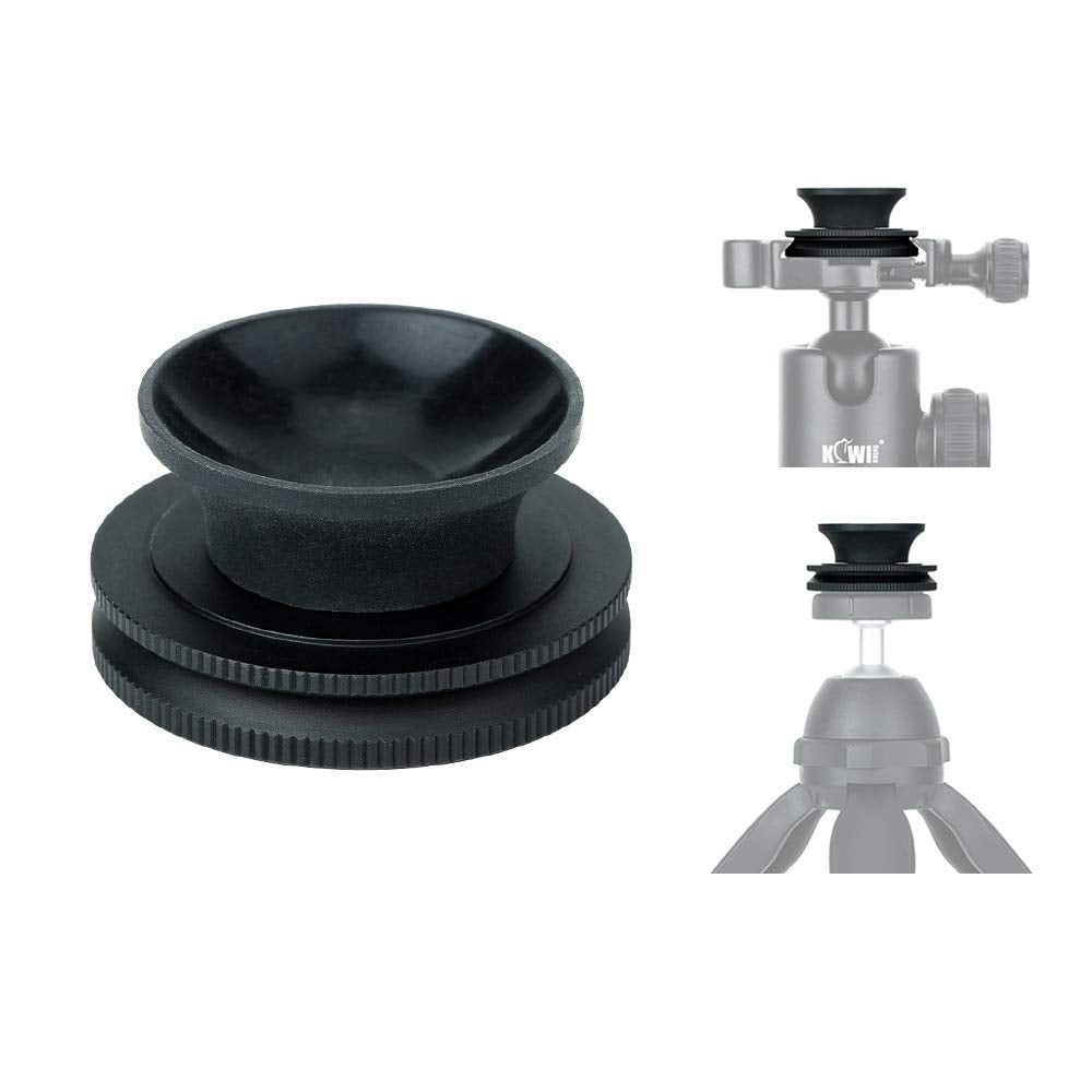 KIWIFOTOS Glaskugel Ständer Kristallkugel Saugnapf Halterung, 1/4 Zoll-20 Stativ-Gewinde & Runde Arc
