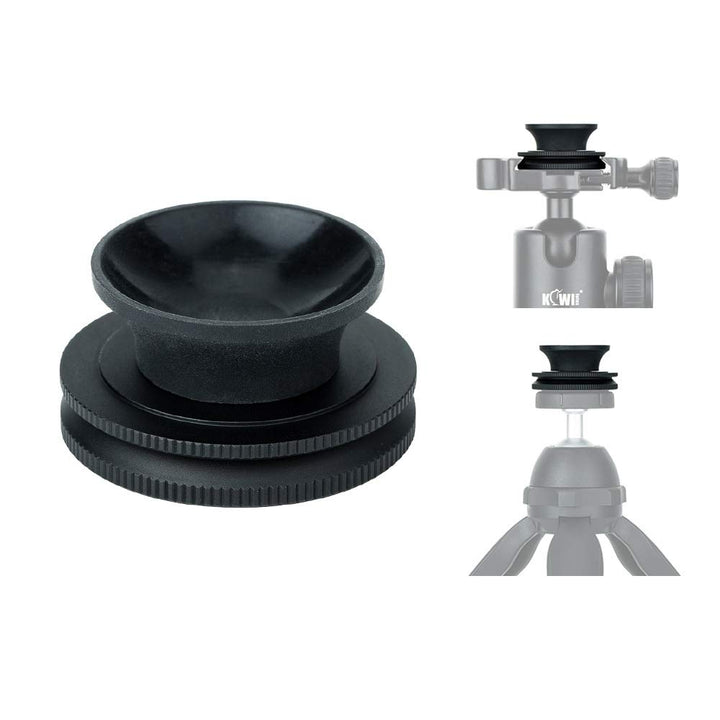 KIWIFOTOS Glaskugel Ständer Kristallkugel Saugnapf Halterung, 1/4 Zoll-20 Stativ-Gewinde & Runde Arc