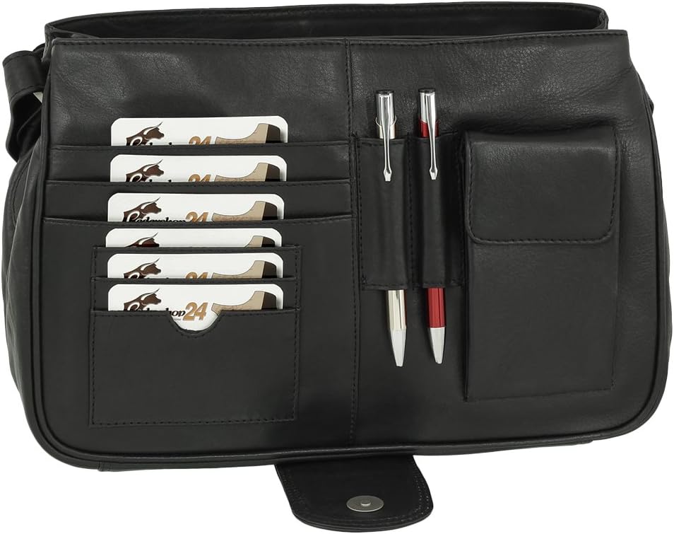 Ledershop24 Leder Damen Umhängetasche Schultertasche Festivaltasche Handtasche Tasche 31 cm vers. Fa