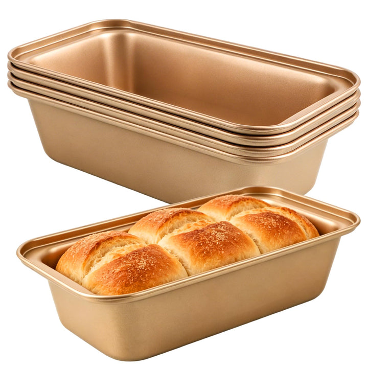 5 Stück Brotbackform Rechteckig Antihaft 25,2x13x6,2 cm | Kastenform Kohlenstoffstahl für Toast Kuch