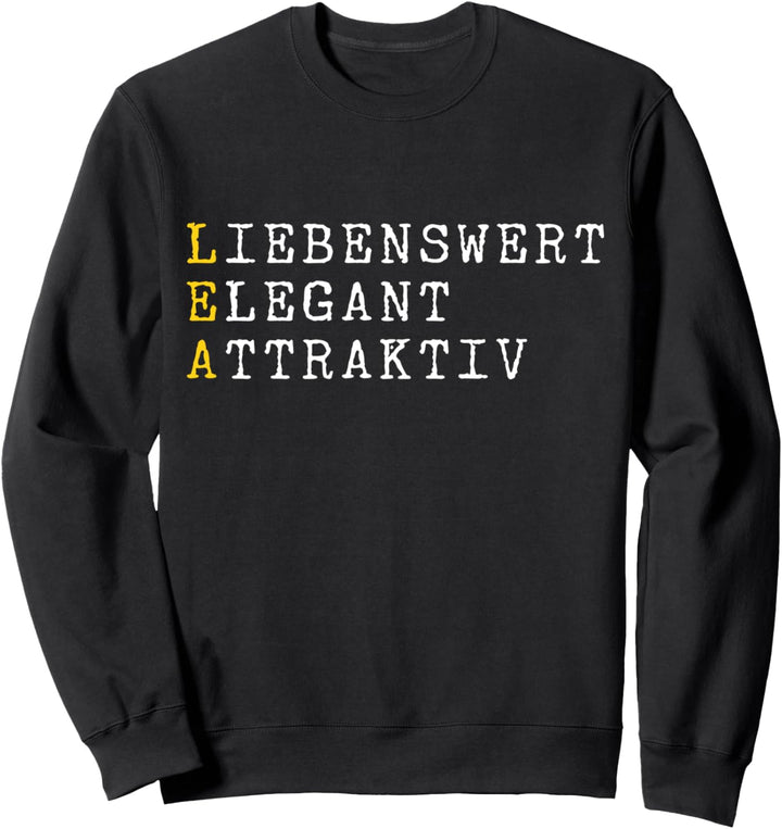 Lea Adjektive Personalisiert, Lea Name, Frau Lea Sweatshirt