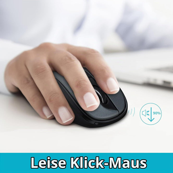 Rapoo M500 Silent kabellose Maus wireless Mouse 1600 DPI Sensor 12 Monate Batterielaufzeit leise Tas