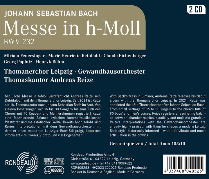 Johann Sebastian Bach: Messe in H-Moll Bwv 232, Audio-CD